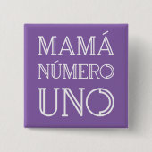 Mamá Número Uno Modern Geometric Font op Violet Vierkante Button 5,1 Cm (Voorkant)