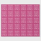 Mamá Número Uno Trendy Typografie op donkerroze Cadeaupapier (Vlak)