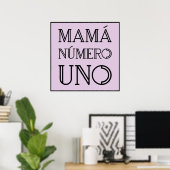 Mamá Número Uno trendy typografie op lavendel Poster (Thuiskantoor)