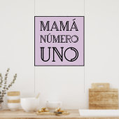 Mamá Número Uno trendy typografie op lavendel Poster (Keuken)