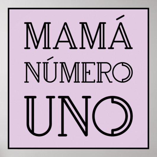 Mamá Número Uno trendy typografie op lavendel Poster (Voorkant)