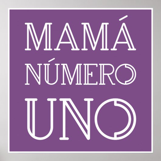 Mamá Número Uno Trendy Typografie op Paars Poster (Voorkant)