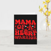 Mama Of A Heart Warrior Chd Awareness Heart Diseas Kaart (Gele Bloem)
