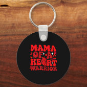 Mama Of A Heart Warrior Chd Awareness Heart Diseas Sleutelhanger (Voorkant)