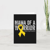 Mama of a Warrior Childhood Cancer Ribbon Oncolog Kaart (Voorkant)