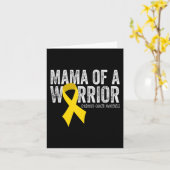 Mama of a Warrior Childhood Cancer Ribbon Oncolog Kaart (Gele Bloem)
