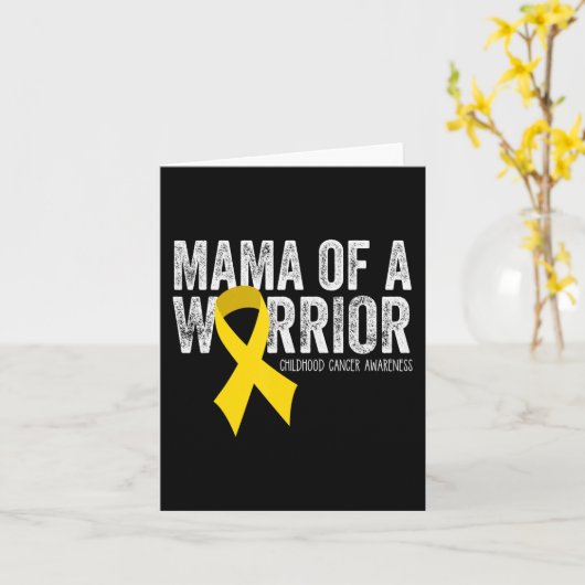 Mama of a Warrior Childhood Cancer Ribbon Oncolog Kaart (Gele Bloem)