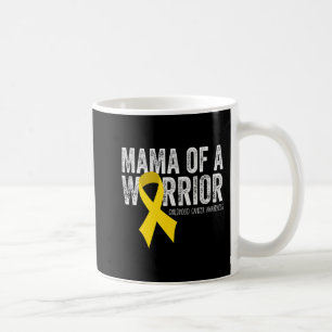 Mama of a Warrior Childhood Cancer Ribbon Oncolog Koffiemok