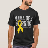 Mama of a Warrior Childhood Cancer Ribbon Oncolog T-shirt (Voorkant)