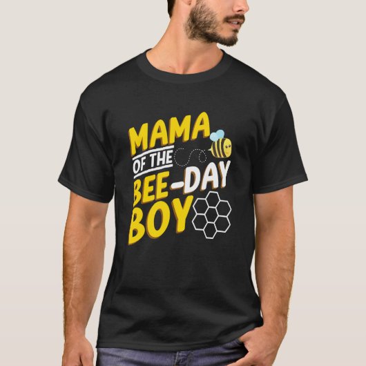 Mama Of Bee Day Boy Honey Beekeeper Beekeeping Gra T-shirt (Voorkant)