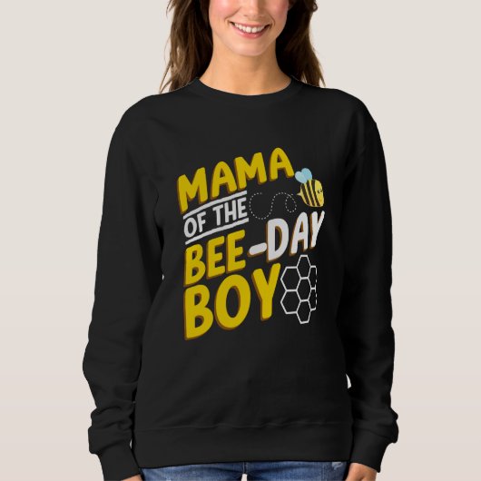 Mama Of Bee Day Boy Honey Beekeeper Beekeeping Gra Trui (Voorkant)