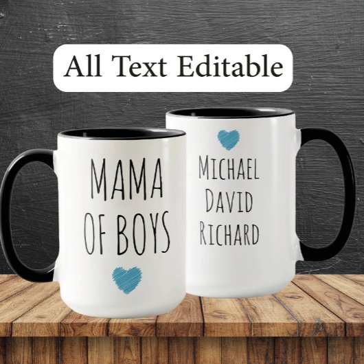 Mama of Boys Custom Names - Heartfelt Gift for Mom Mok