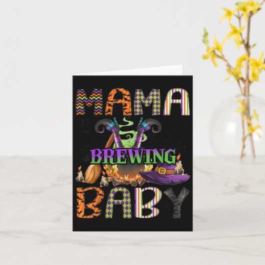 Mama Of Brewing Baby Halloween One Soky Mama  Kaart (Gele Bloem)