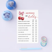 Mama of Daddy Cherry Baby shower Game Kaart (Enkel)