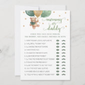 Mama of Daddy Game Baby shower Teddy Bear Kaart (Voorkant)