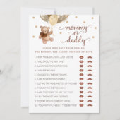 Mama of Daddy Game Baby shower Teddy Bear Kaart (Voorkant)