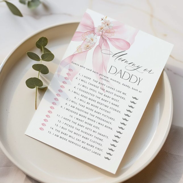 Mama of Daddy Pink Bow Raad Wie Bloemen spel (Creator heeft geüpload)