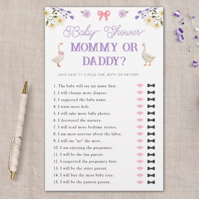 Mama of Daddy Wildflowers Ganzen Baby shower Game (Creator heeft geüpload)