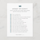 Mama of papa Baby shower Spel Informatiekaartje (Voorkant)