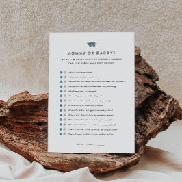 Mama of papa Baby shower Spel Informatiekaartje