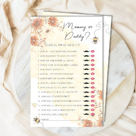 Mama of papa Bee Honey Boho Baby shower Spel