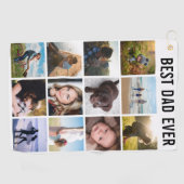 Mama of papa Beste papa ooit Bewerkbare foto Keeps Golfhanddoek (Horizontaal)