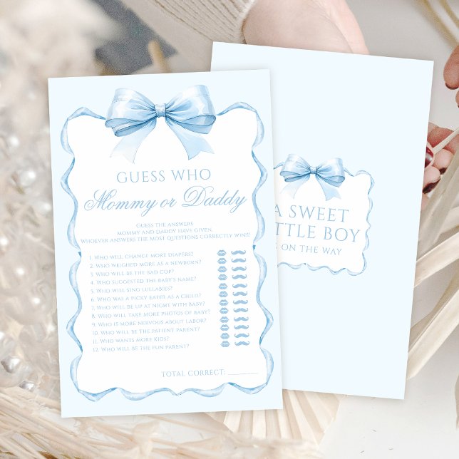 Mama of papa blauw lint baby jongen douche spellet (Creator heeft geüpload)