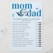 Mama of papa Guess Baby shower Game Funny Whale Flyer (Voorkant)