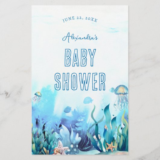 Mama of papa Guess Baby shower Game Funny Whale Flyer (Achterkant)
