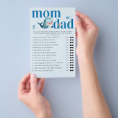 Mama of papa Guess Baby shower Game Funny Whale Flyer (Hand)