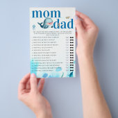 Mama of papa Guess Baby shower Spel Leuke Walvis Flyer (Hand)