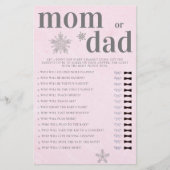 Mama of papa Guess Baby shower Spel Roze Winter Flyer (Voorkant)