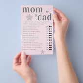 Mama of papa Guess Baby shower Spel Roze Winter Flyer (Hand)