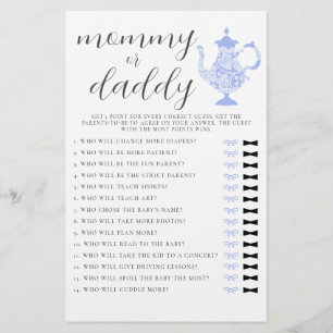 Mama of papa Guess Tea Party Boy Baby shower Flyer