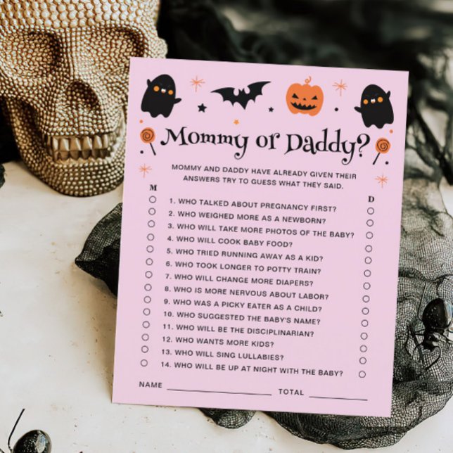 Mama of papa Halloween Witchy Baby shower Spel (Creator heeft geüpload)