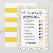 Mama of papa kent het bruids baby shower spel kaart (Voorkant / Achterkant)