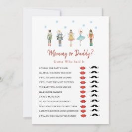 Mama of papa Kerstmeisje Baby shower Spel Kaart
