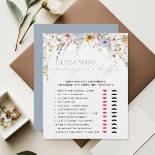 Mama of Papa Meisje Wildflower Baby shower Spel