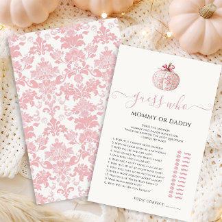 Mama of Papa Roze Pompoen Meisje Baby Shower Spell