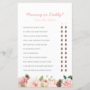 Mama of papa Roze Winter Baby shower Game