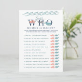 Mama of papa speelde onder het Zee Baby shower Kaart (Staand voorkant)