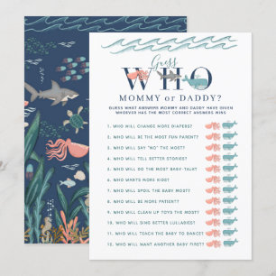 Mama of papa speelde onder het Zee Baby shower Kaart