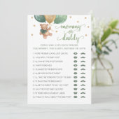 Mama of Papa Spel Baby Shower Teddybeer Kaart (Staand voorkant)