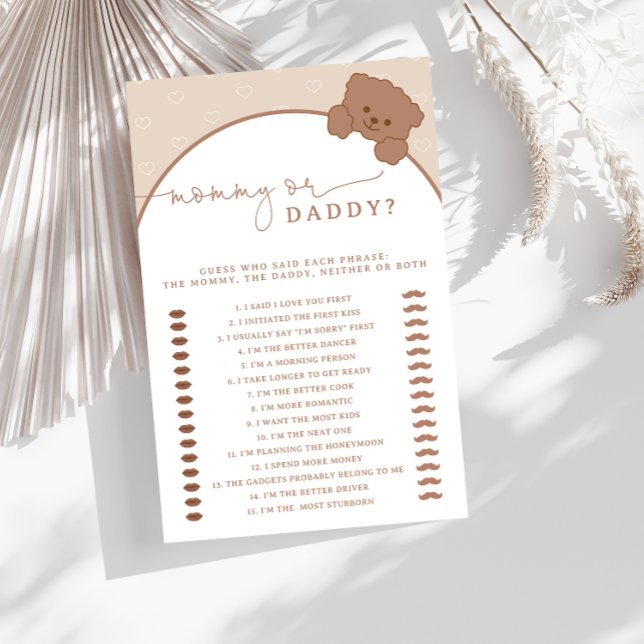 Mama of Papa Teddy Bear Roze Baby shower Spel (Creator heeft geüpload)