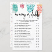 Mama of papa Wat is het Scoop Baby shower Spel (Voorkant / Achterkant)