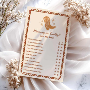 Mama of papa Western Baby shower Spel