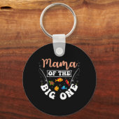 Mama Of The Big One Fishing Birthday Party Bday Ce Sleutelhanger (Voorkant)