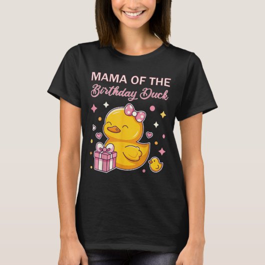 Mama Of The Birthday Duck Christmas Anime Party Ou T-shirt (Voorkant)