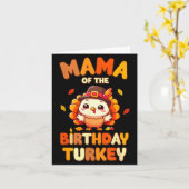 Mama Of The Birthday Turkey Family 1st Birthday Bo Kaart (Gele Bloem)
