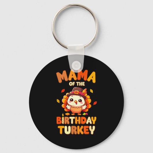 Mama Of The Birthday Turkey Family 1st Birthday Bo Sleutelhanger (Voorkant)